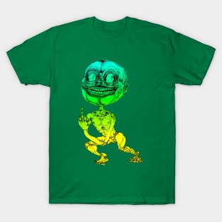 Big Eyes Big Smile Sketch Yellow Green T-Shirt